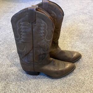 Tony Lama Mens Brown Leather Western Cowboy Boots 8379 Size 9.5 EE Vintage 70s